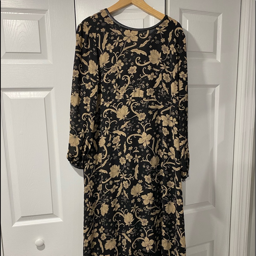 Floral high low dress long sleeves